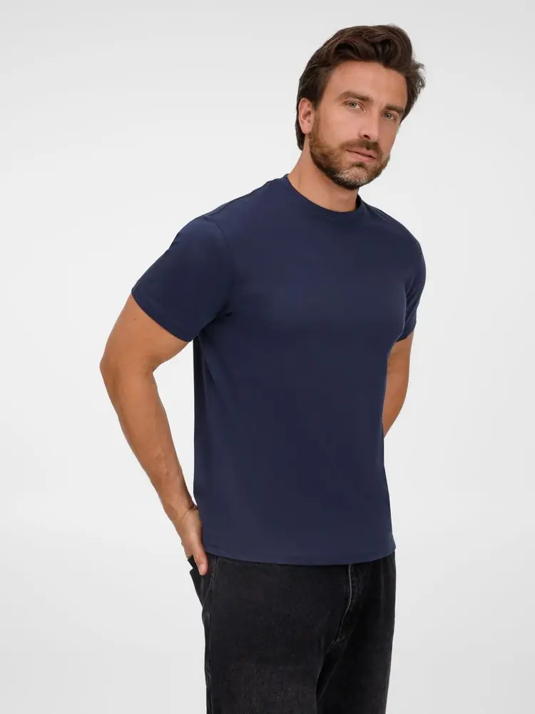 Футболка унисекс T-Bolka 180, темно-синяя, размер XS