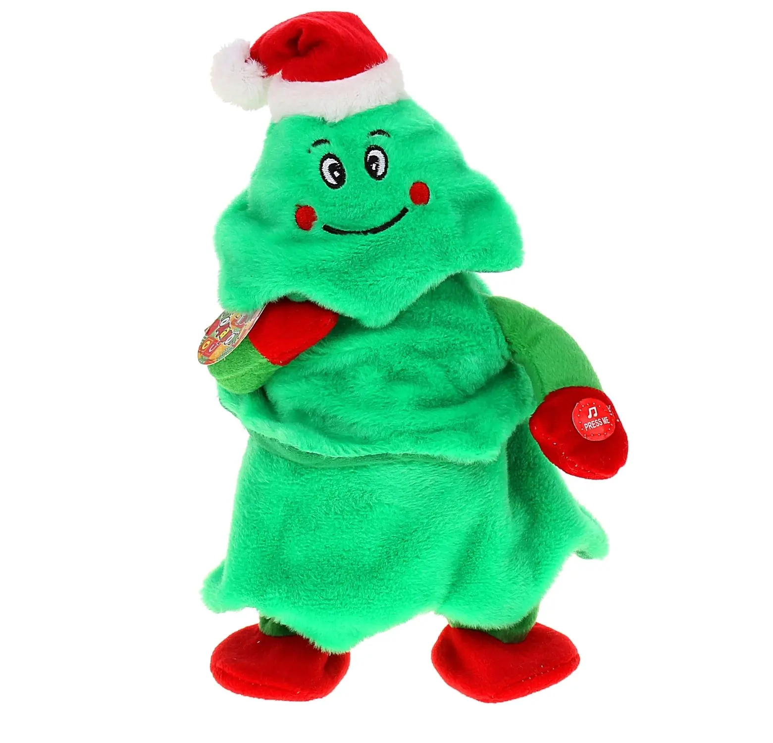 МЯГКАЯ ИГРУШКА МЕХАНИЧЕСКАЯ "ЕЛОЧКА" В КОЛПАКЕ ПОЕТ, ХОДИТ 333858