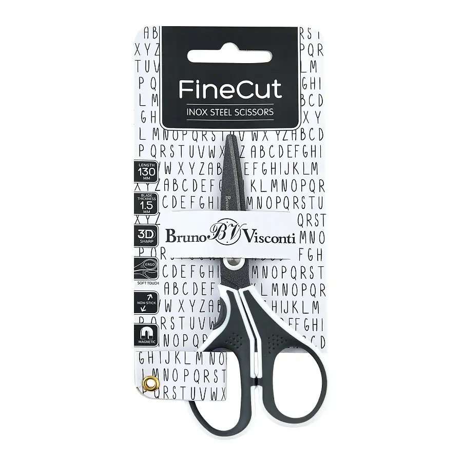НОЖНИЦЫ С ТЕФЛОНОВЫМ ПОКРЫТИЕМ, "FINECUT" 13 см. (эргономичные ручки)