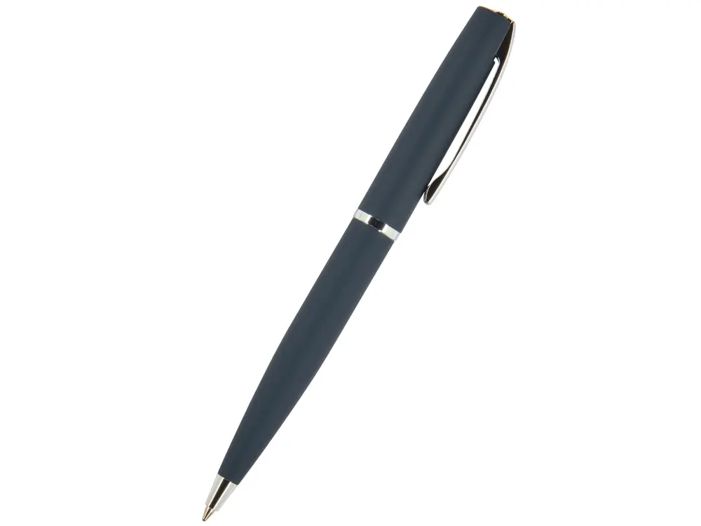 Ручка Sienna шариковая автоматическая, синий металлический корпус soft-touch, 1.0 мм, синяя