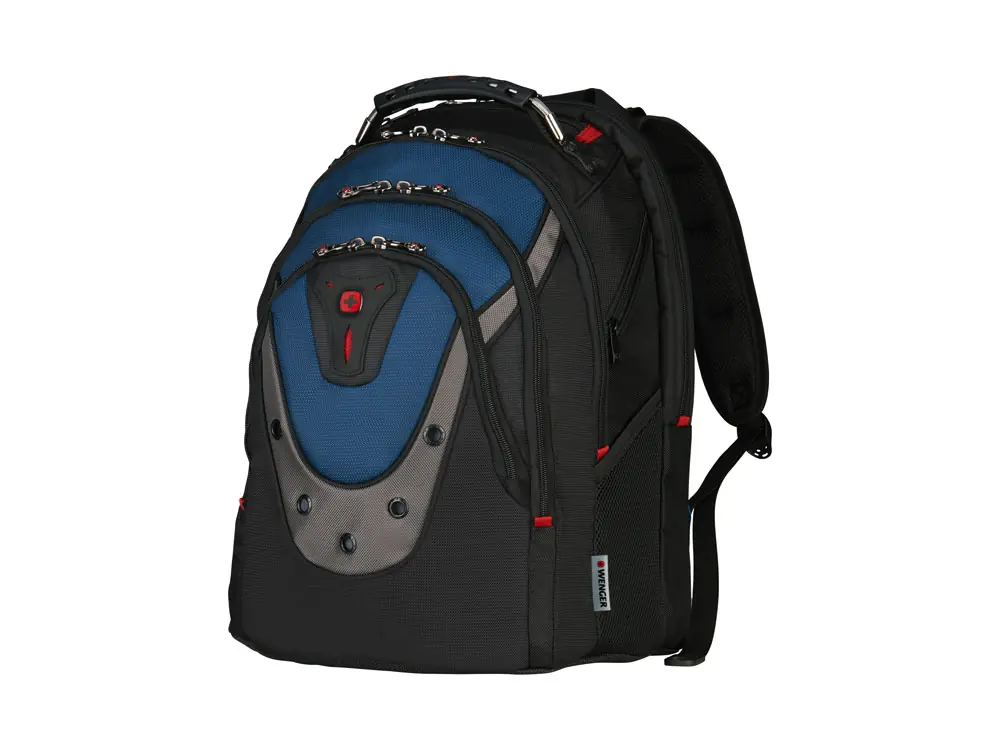 Рюкзак Ibex WENGER 17, черный/синий, полиэстер/ПВХ, 37 x 26 x 47 см, 23 л