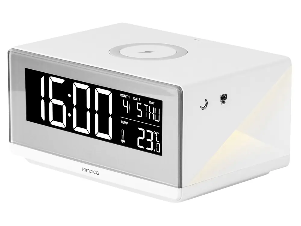 Часы с беспроводным зарядным устройством Rombica Timebox 2, белый (Р)
