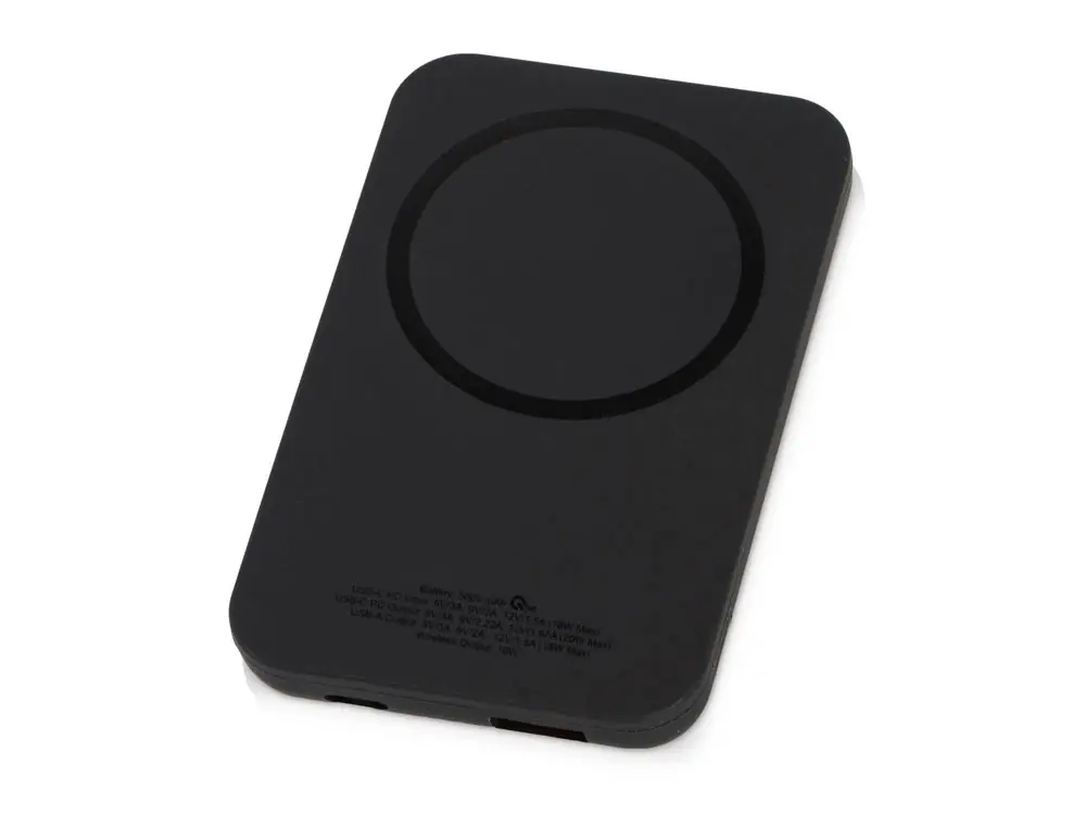 Магнитный беспроводной внешний аккумулятор MagnetIQ, 5000 mah, 10 W, черный (Р)
