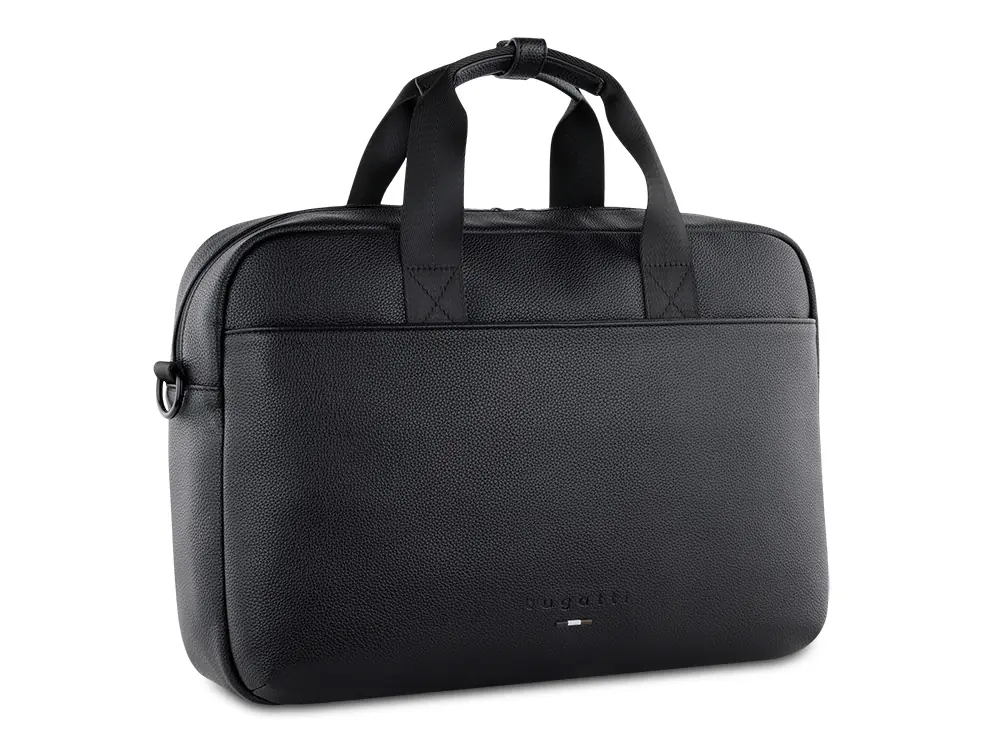 Портфель мужской BUGATTI РИКО / RICO, черный, полиуретан, 40 x 10 x 28,5 см