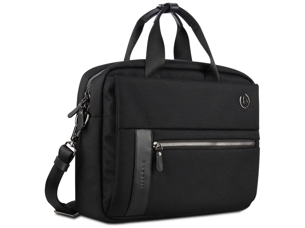 Портфель мужской BUGATTI НЕРО / NERO 15'', чёрный, нейлон 1680D/кожа, 42х10х30 см