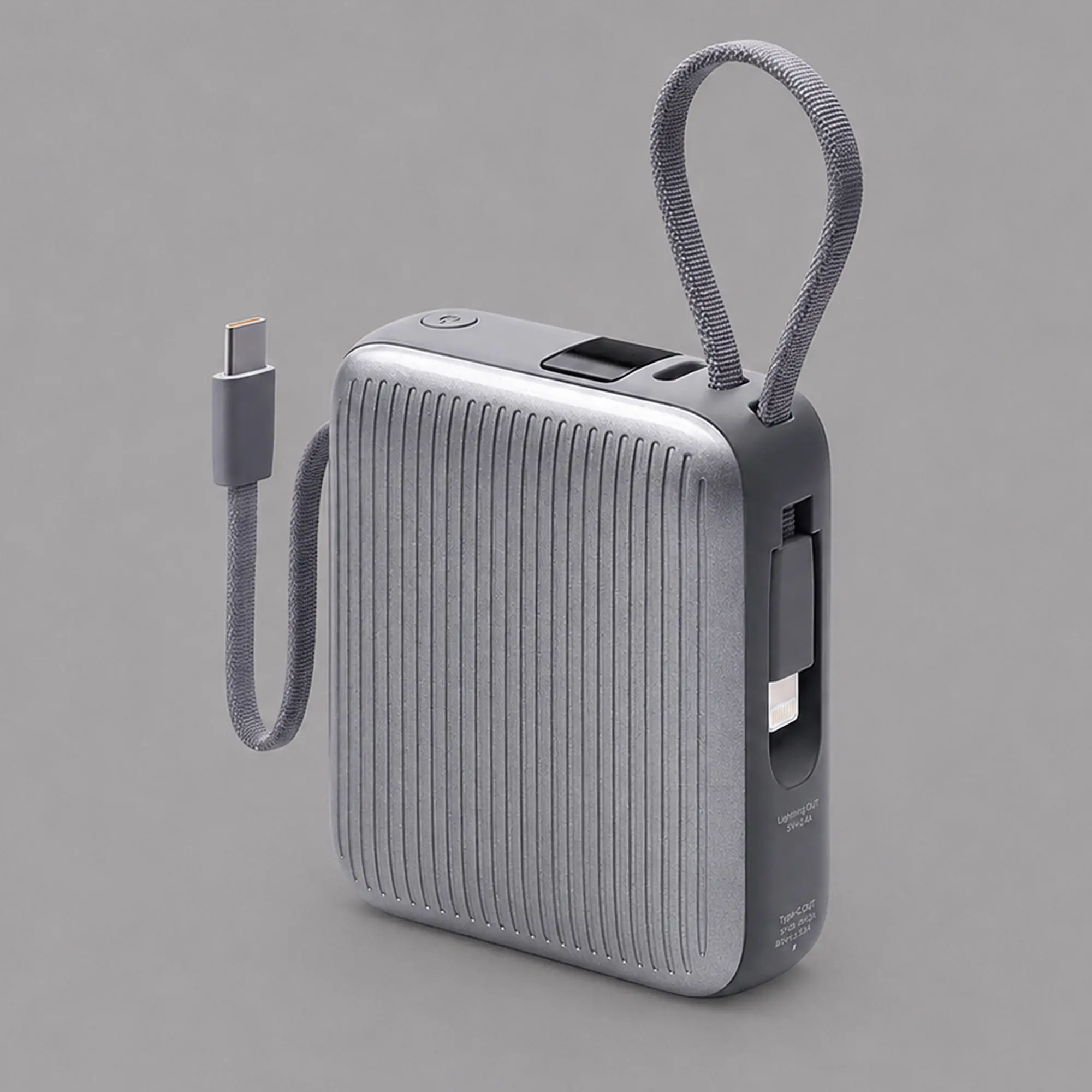 Внешний АКБ NRG Turbo Cable 10000 mAh, 22,5Вт, графит, Deppa